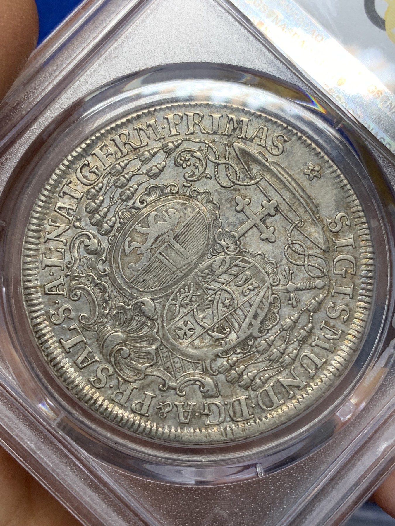 《竞宝斋》圣诞专辑  第二场  第228场 定制纪念章相赠 (全场顺丰包邮) PCGS AU53 奥地利萨尔兹堡 1759年泰勒大银币第3名