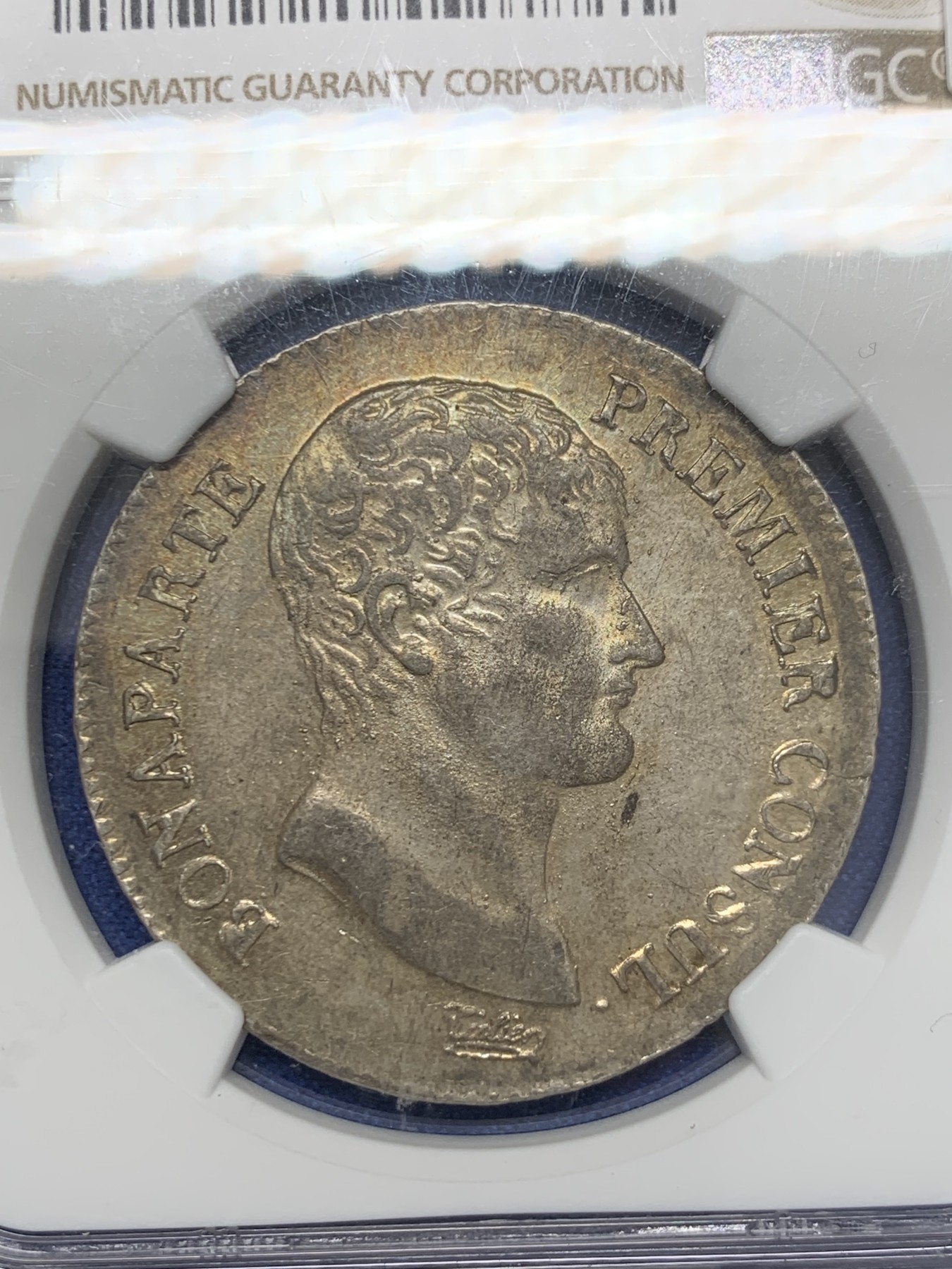 《竞宝斋》圣诞专辑  第二场  第228场 定制纪念章相赠 (全场顺丰包邮) NGC-AU58 冠军分 法国 共和12年 波尔多厂 拿破仑 5法郎银币 热门品种 发行量只有46万枚