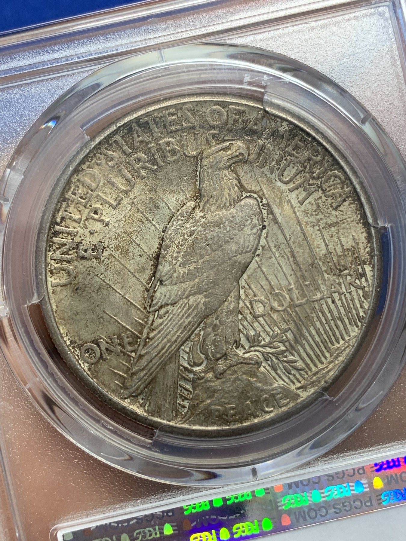 《竞宝斋》圣诞专辑  第二场  第228场 定制纪念章相赠 (全场顺丰包邮) PCGS-AU58 美国 1921年 1美元 和平币 首年高浮雕 和平币中的名誉品 原味包浆