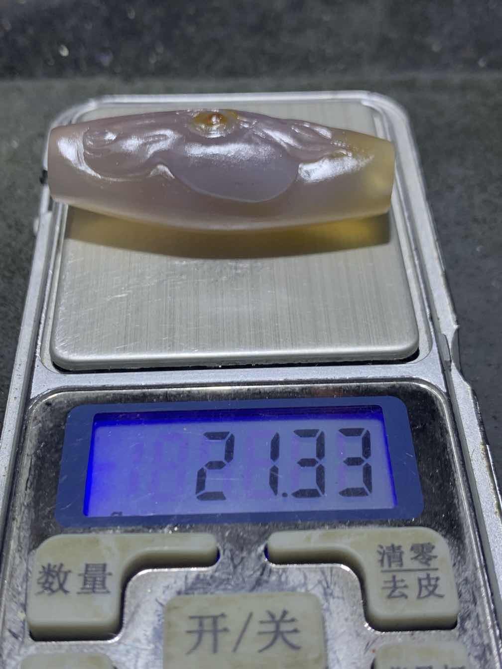 精美亚光高玉化巴西玛瑙手工俏色巧雕马到成功吊坠（把件）一个！