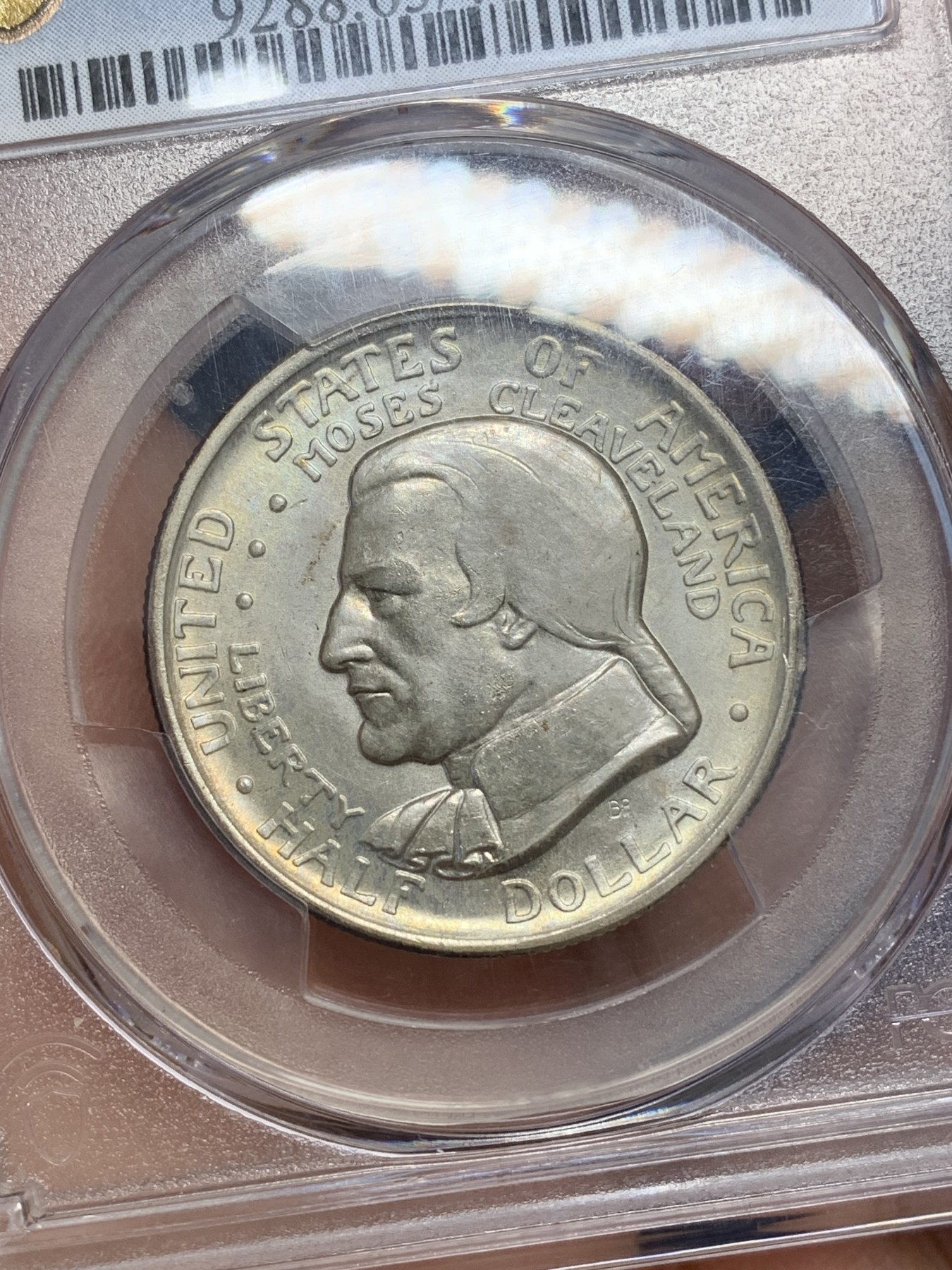 《竞宝斋》圣诞专辑  第二场  第228场 定制纪念章相赠 (全场顺丰包邮) PCGS-MS65 美国 1936年 克利夫兰半美元纪念币 背面金色包浆 高分