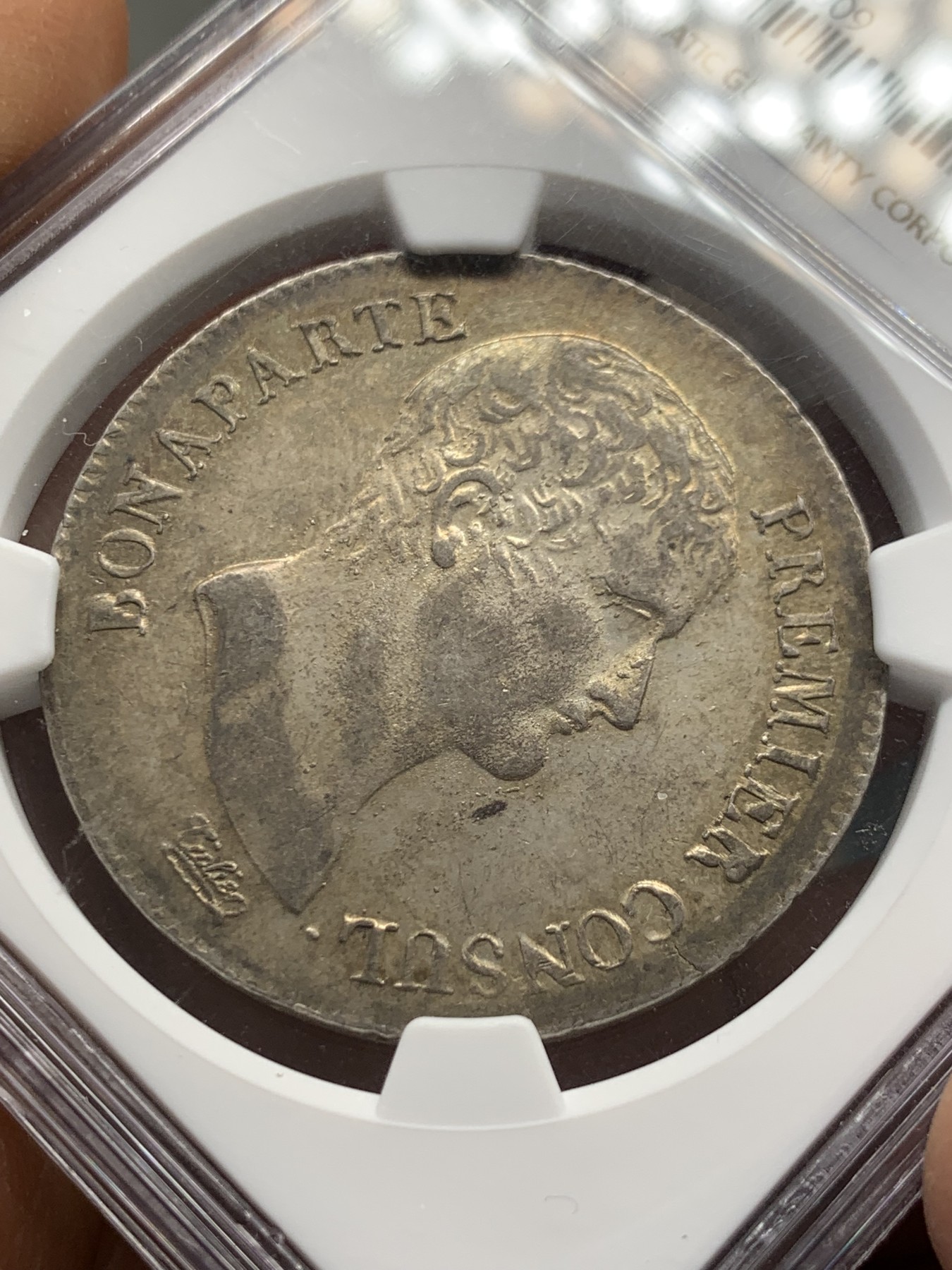 《竞宝斋》圣诞专辑  第二场  第228场 定制纪念章相赠 (全场顺丰包邮) NGC-AU58 冠军分 法国 共和12年 波尔多厂 拿破仑 5法郎银币 热门品种 发行量只有46万枚