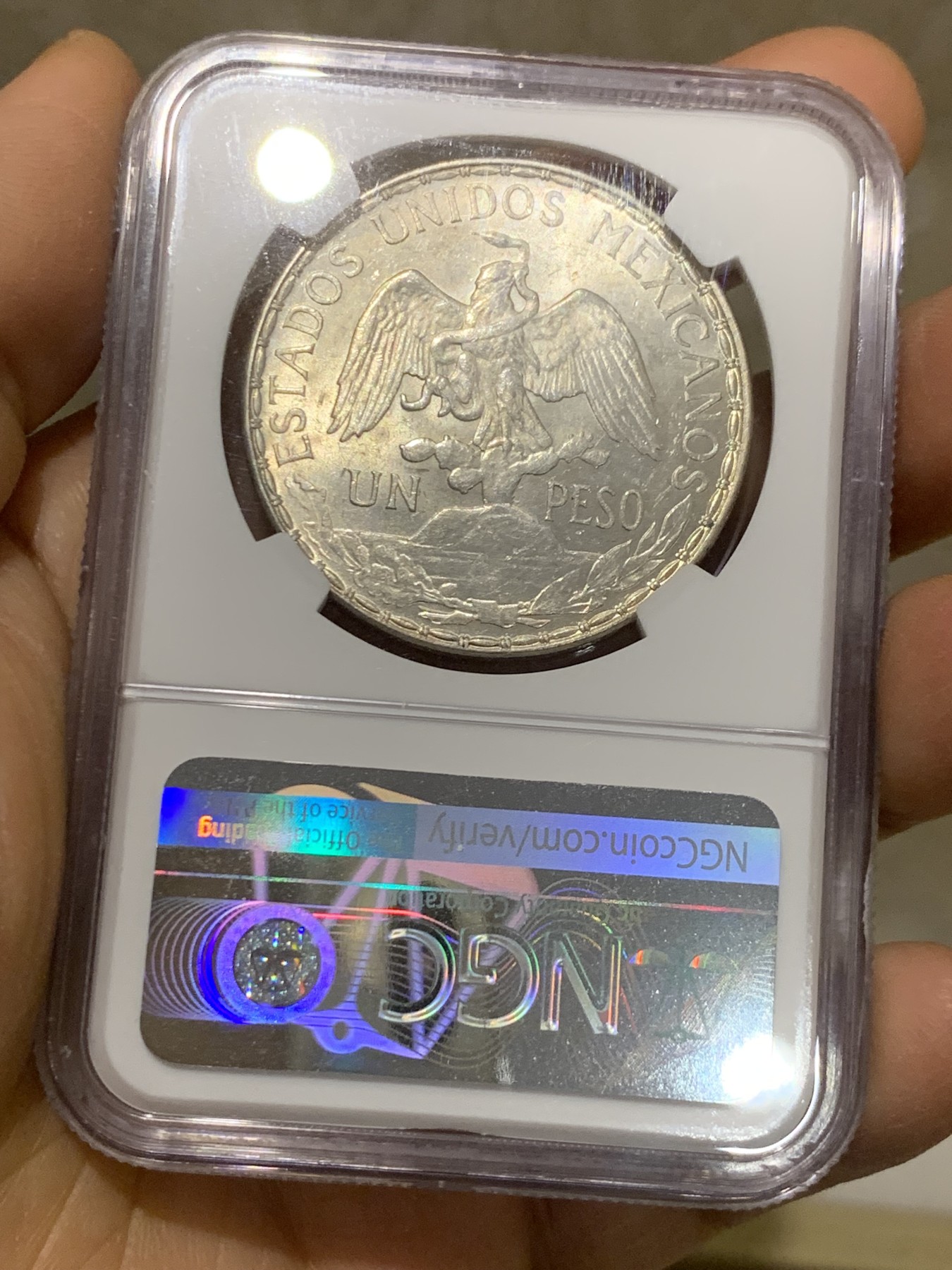 《竞宝斋》圣诞专辑  第二场  第228场 定制纪念章相赠 (全场顺丰包邮) NGC-MS63 墨西哥1910骑马鹰洋 淡金美包浆 外拍大热品种值得拥有