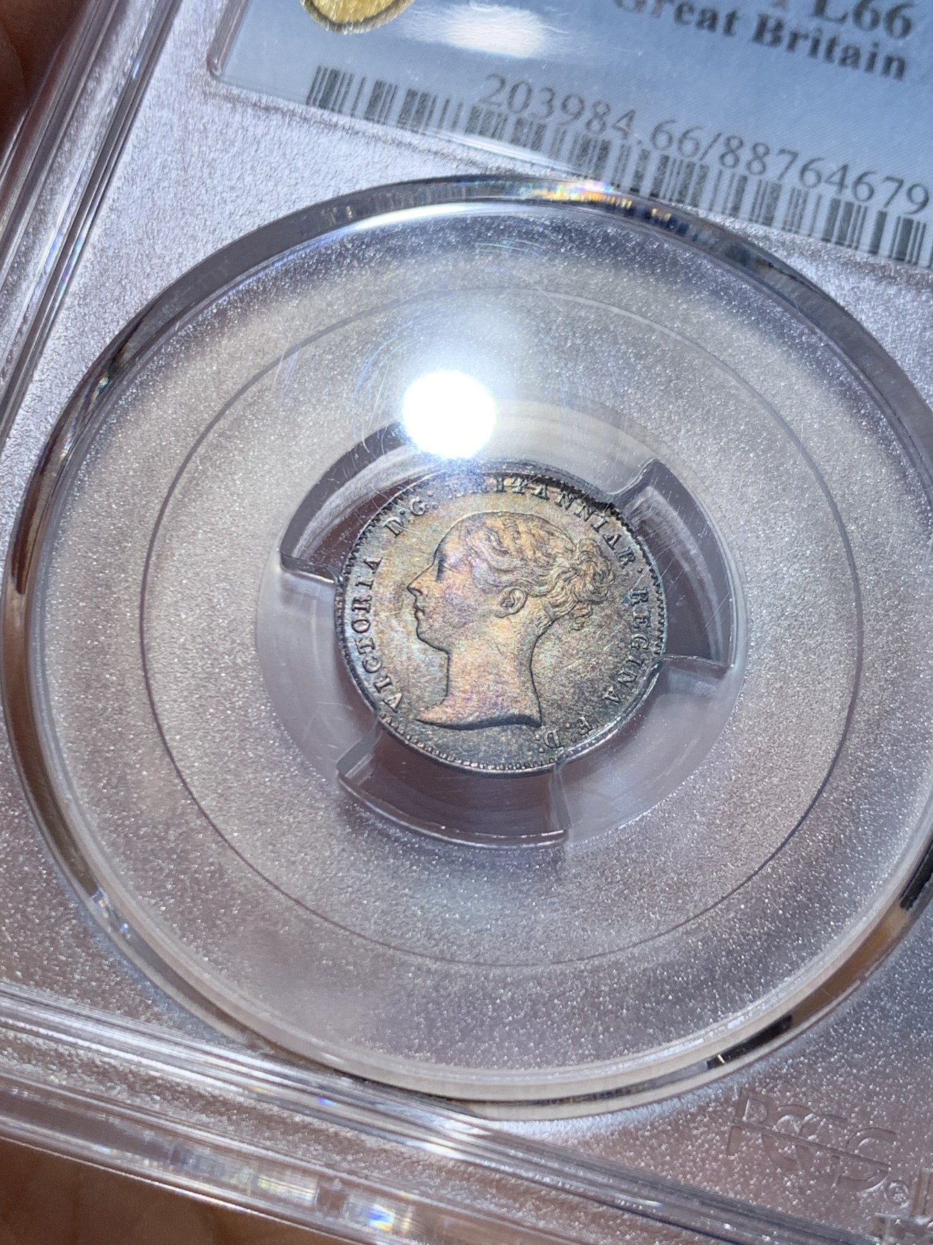 《竞宝斋》圣诞专辑  第二场  第228场 定制纪念章相赠 (全场顺丰包邮) 4枚一组 PCGS PL63-67 英国1857小维早期濯足币，1D+2D+3D+4D面值，顶级分数PL状态，附送原盒传承有序