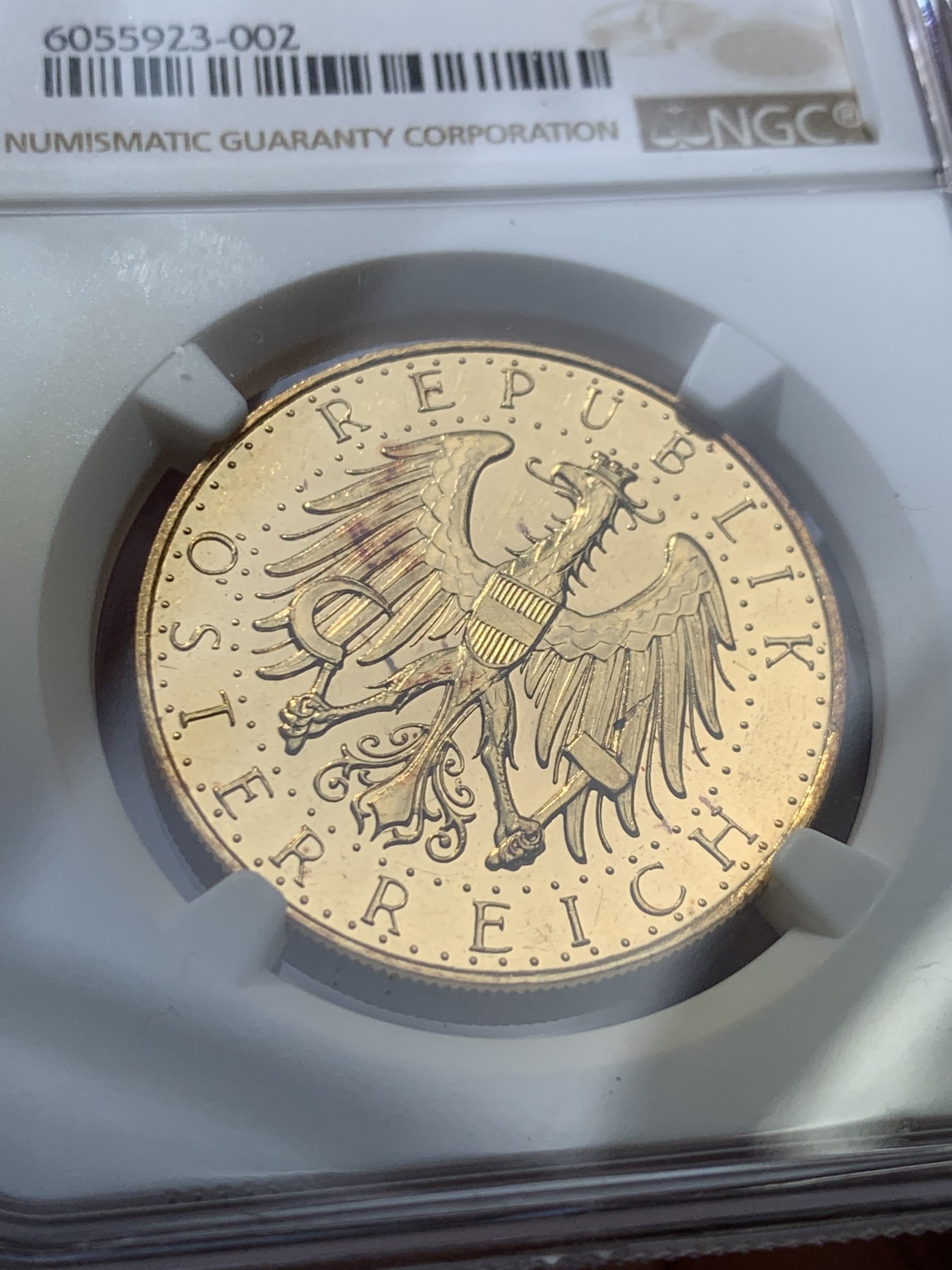 《竞宝斋》圣诞专辑  第二场  第228场 定制纪念章相赠 (全场顺丰包邮) NGC PL61 1926年奥地利100先令金币 类镜面 23.525克 900金 直径33MM