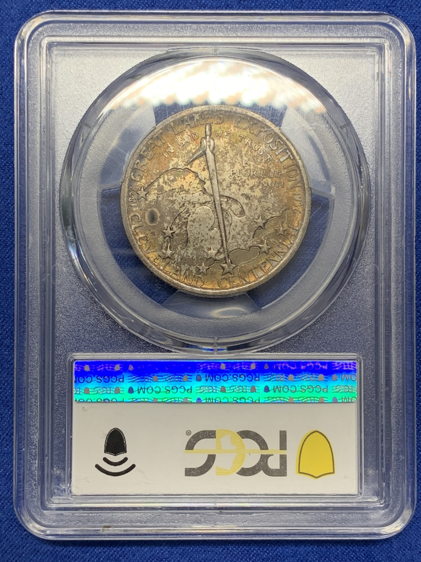 《竞宝斋》圣诞专辑  第二场  第228场 定制纪念章相赠 (全场顺丰包邮) PCGS-MS65 美国 1936年 克利夫兰半美元纪念币 背面金色包浆 高分