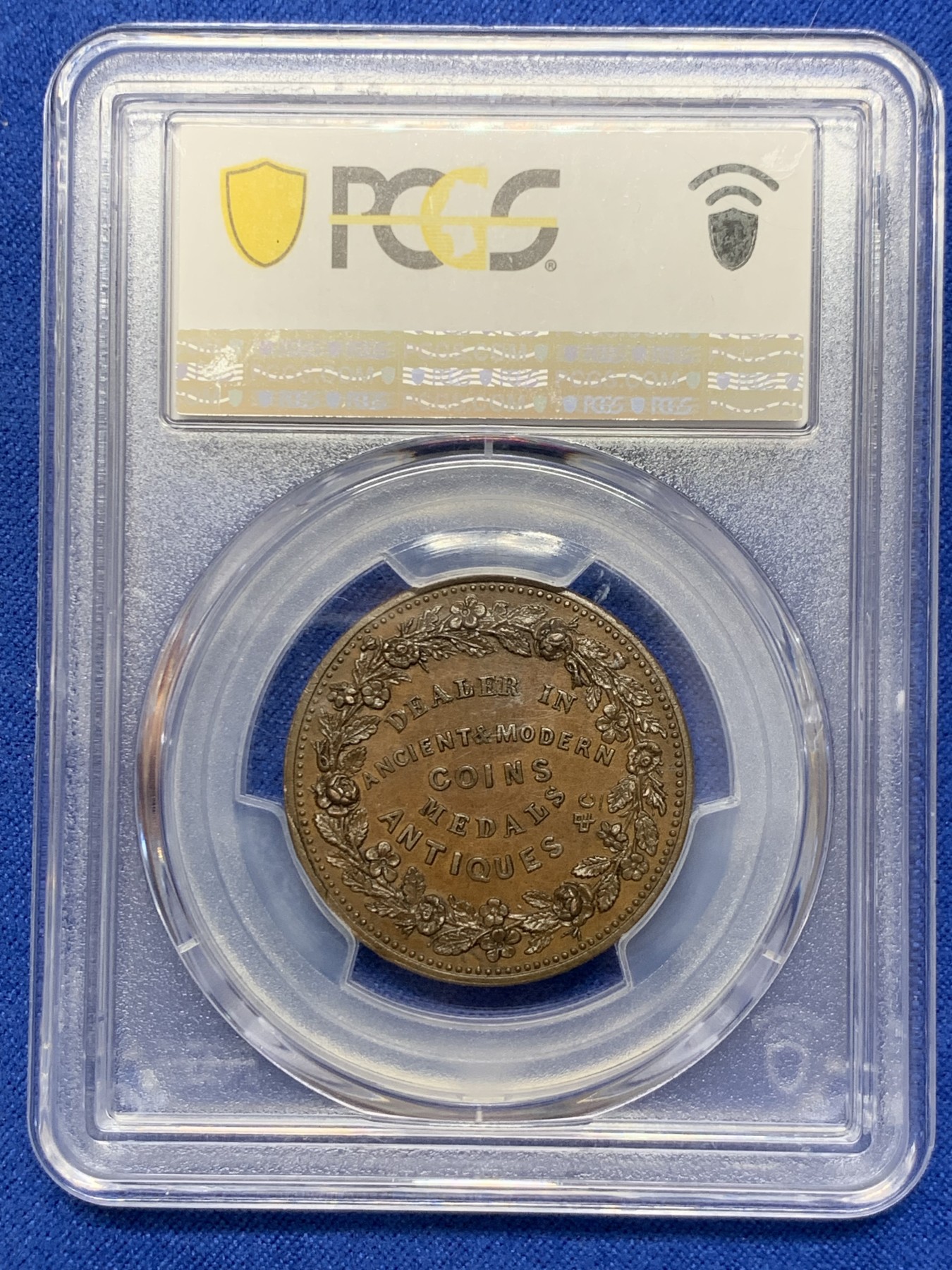 《竞宝斋》圣诞专辑  第二场  第228场 定制纪念章相赠 (全场顺丰包邮) PCGS MS64 冠军 英国1839年Token半便士，著名币商William Till广告币