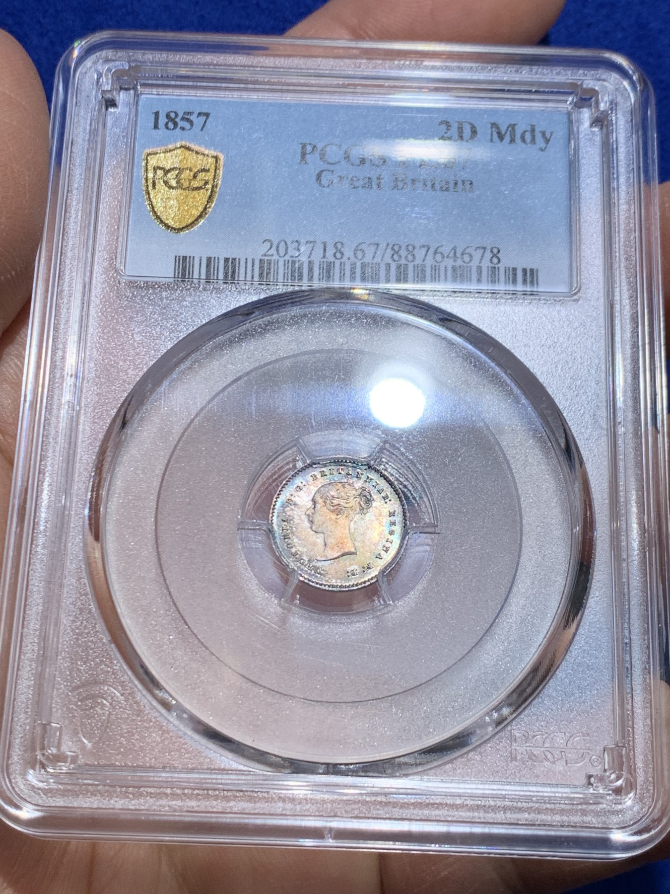 《竞宝斋》圣诞专辑  第二场  第228场 定制纪念章相赠 (全场顺丰包邮) 4枚一组 PCGS PL63-67 英国1857小维早期濯足币，1D+2D+3D+4D面值，顶级分数PL状态，附送原盒传承有序