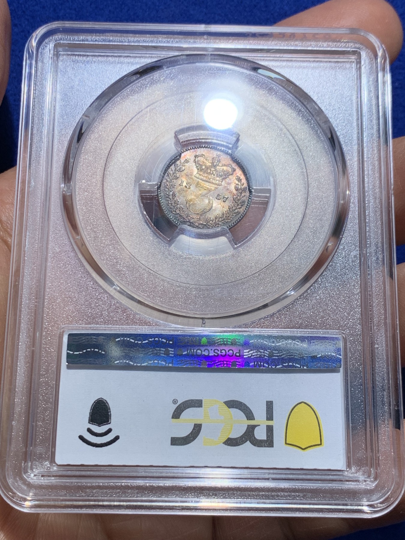 《竞宝斋》圣诞专辑  第二场  第228场 定制纪念章相赠 (全场顺丰包邮) 4枚一组 PCGS PL63-67 英国1857小维早期濯足币，1D+2D+3D+4D面值，顶级分数PL状态，附送原盒传承有序