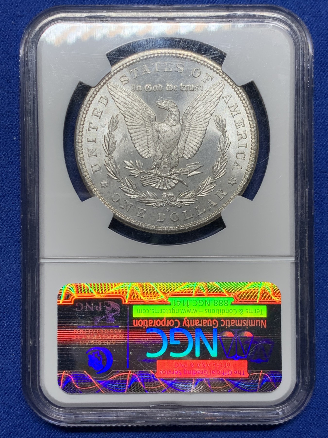 《竞宝斋》圣诞专辑  第二场  第228场 定制纪念章相赠 (全场顺丰包邮) NGC-MS66 美国 1881年 1美元摩根币 来自美国国库 摩根中高分、五彩、特殊标签都满足 一步到位的收藏