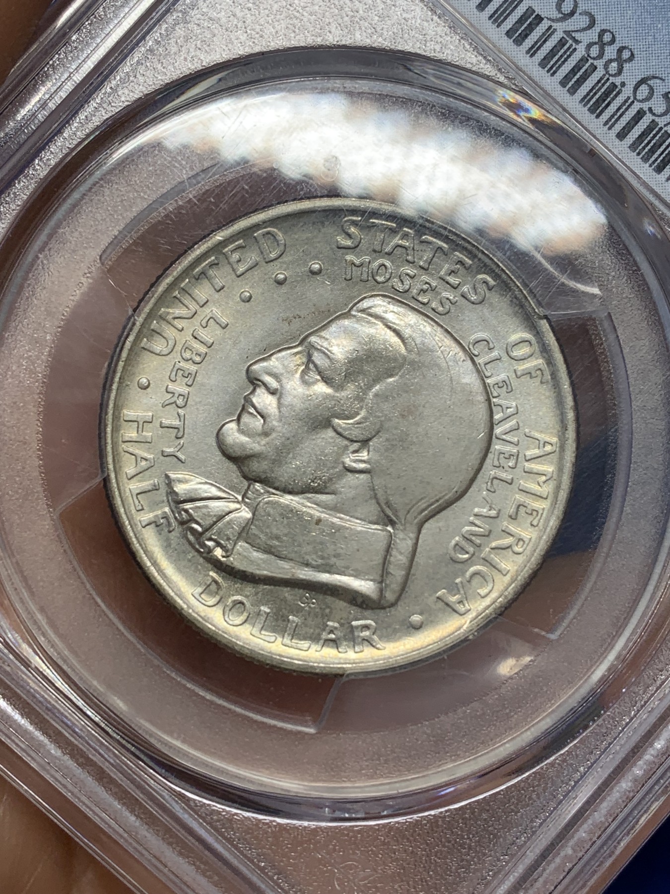 《竞宝斋》圣诞专辑  第二场  第228场 定制纪念章相赠 (全场顺丰包邮) PCGS-MS65 美国 1936年 克利夫兰半美元纪念币 背面金色包浆 高分