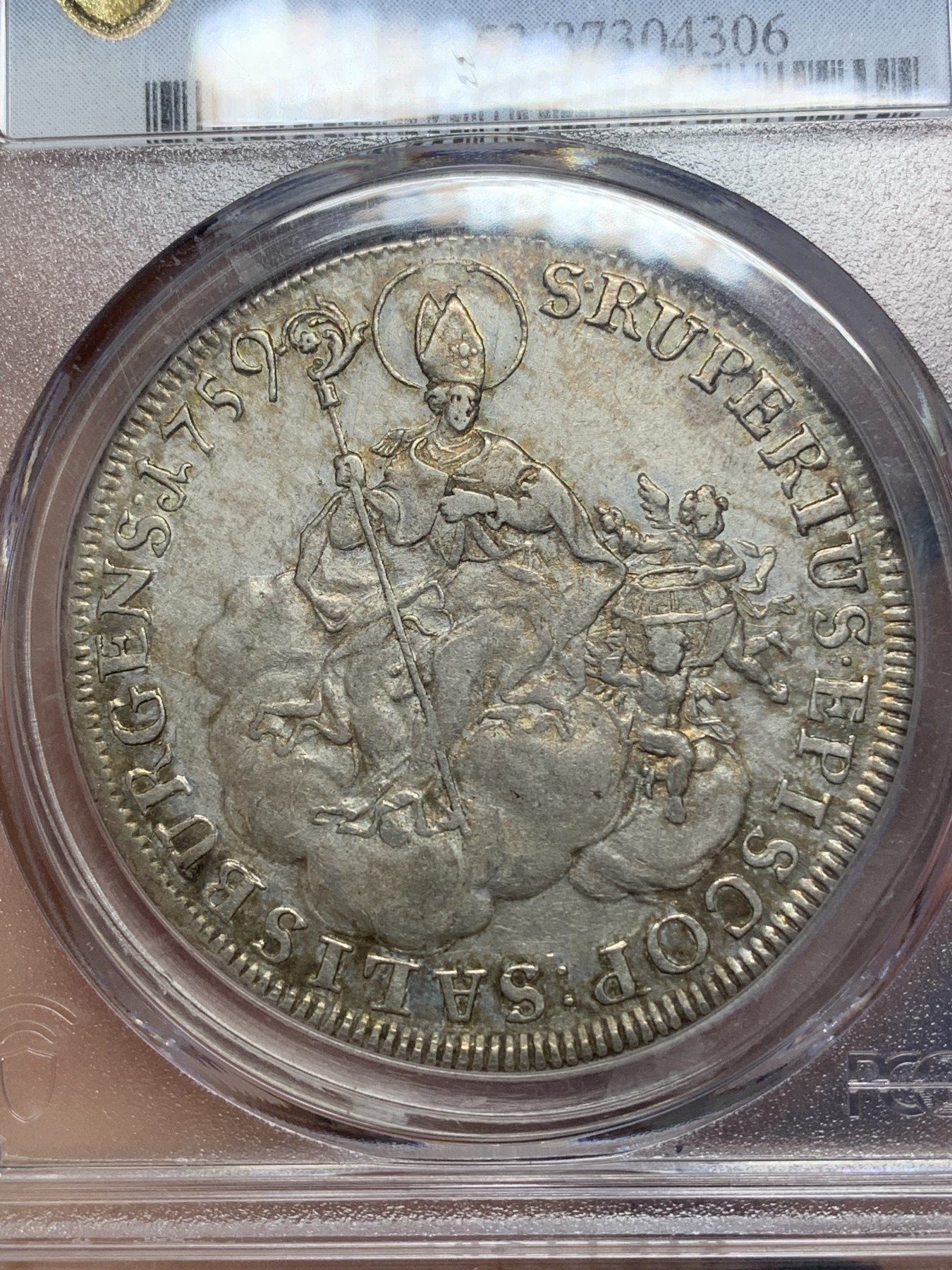 《竞宝斋》圣诞专辑  第二场  第228场 定制纪念章相赠 (全场顺丰包邮) PCGS AU53 奥地利萨尔兹堡 1759年泰勒大银币第3名