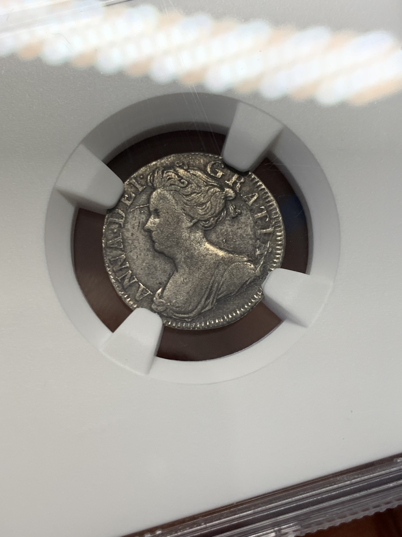 《竞宝斋》圣诞专辑  第二场  第228场 定制纪念章相赠 (全场顺丰包邮) 4枚一组 NGC 英国1709安妮女王濯足币，1P+2P+3P+4P面值，R级珍惜度