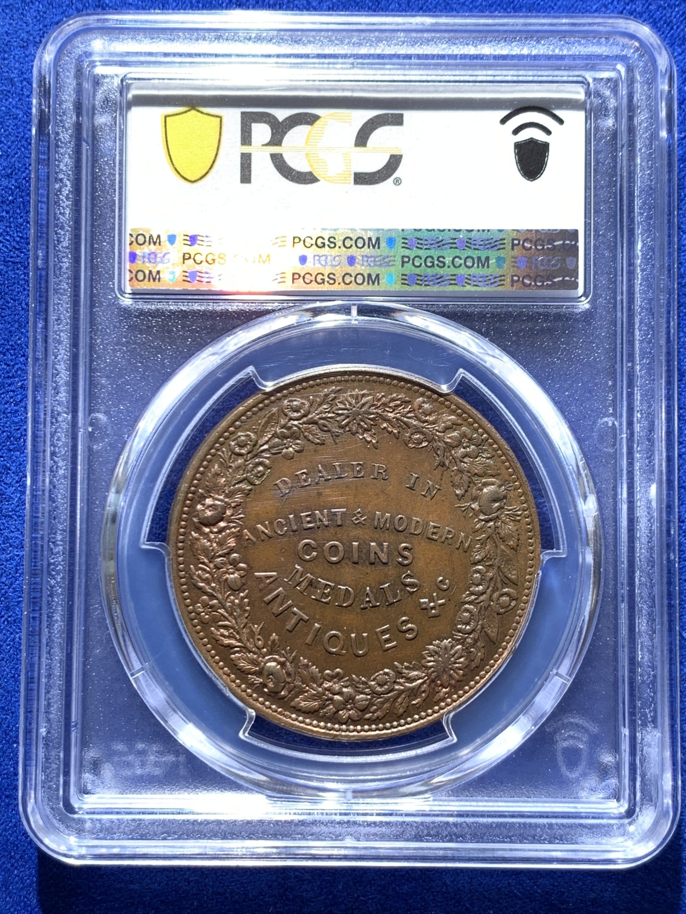 《竞宝斋》圣诞专辑  第二场  第228场 定制纪念章相赠 (全场顺丰包邮) PCGS MS63 唯一冠军 英国1834年Token一便士，著名币商William Till广告币，1便士面值罕见