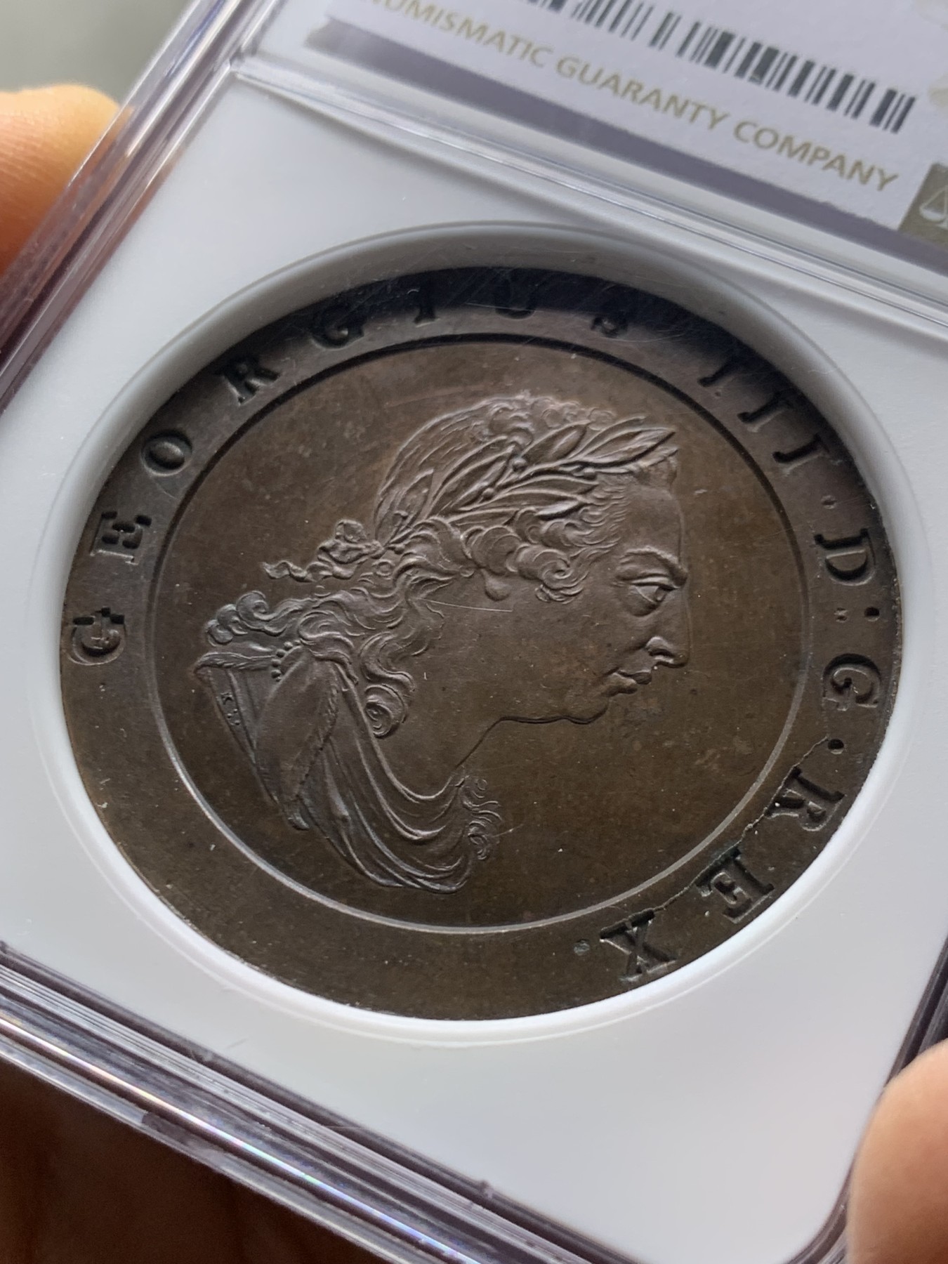 《竞宝斋》圣诞专辑  第二场  第228场 定制纪念章相赠 (全场顺丰包邮) NGC PF62 英国1797乔治三世精制车轮2便士，世界上最早的机制币，SOHO名誉品