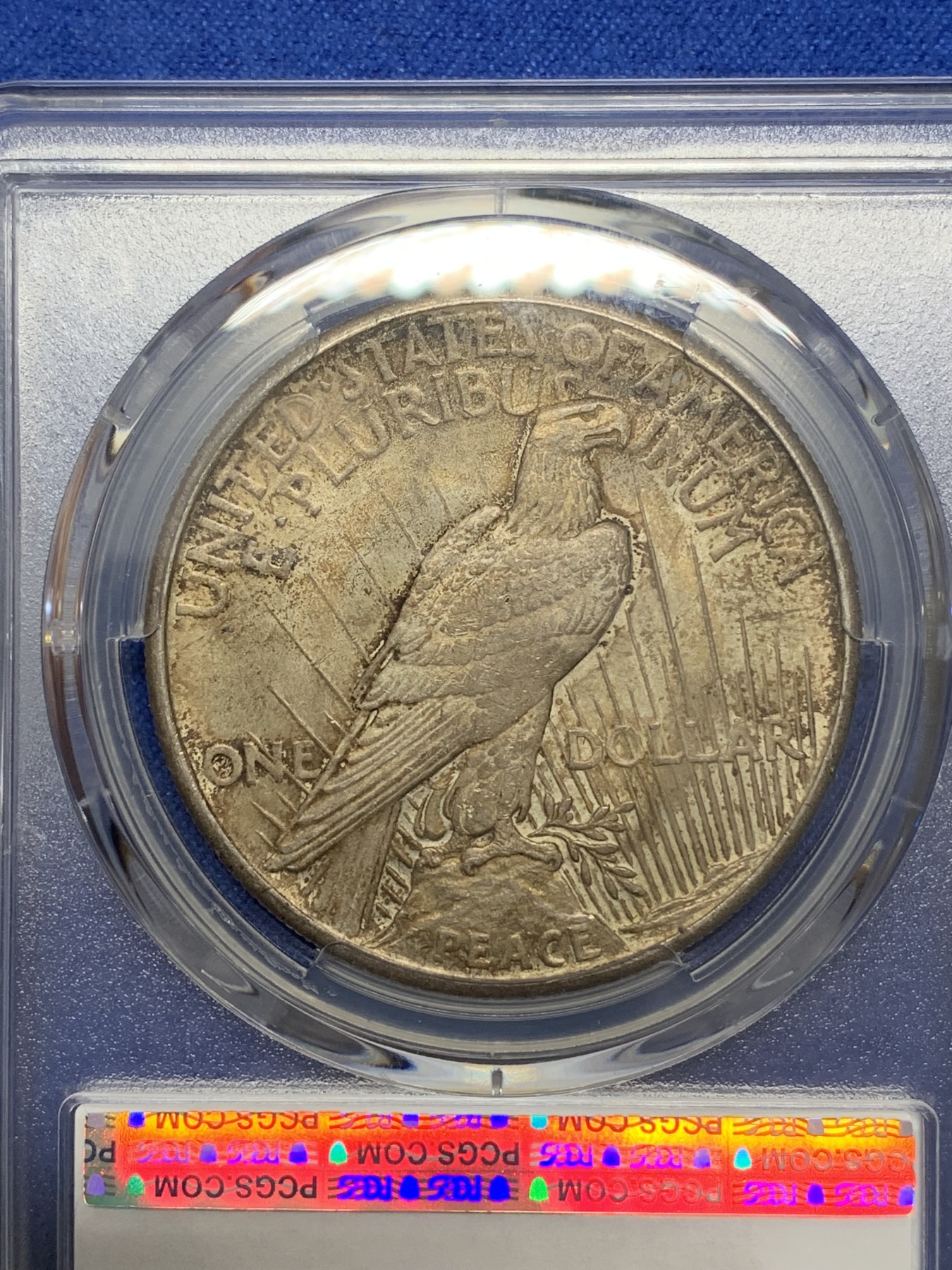 《竞宝斋》圣诞专辑  第二场  第228场 定制纪念章相赠 (全场顺丰包邮) PCGS-AU58 美国 1921年 1美元 和平币 首年高浮雕 和平币中的名誉品 原味包浆