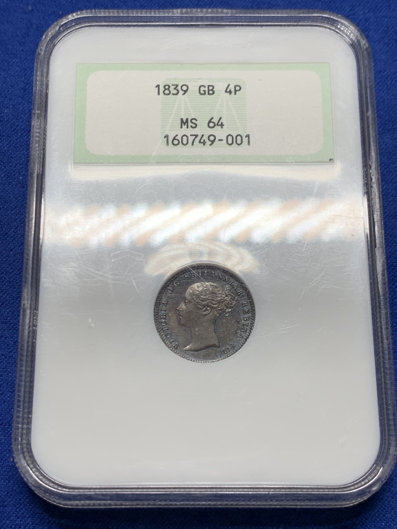 《竞宝斋》圣诞专辑  第二场  第228场 定制纪念章相赠 (全场顺丰包邮) NGC MS64 英国1839年小维groat四便士银币 整体PL感十足 深彩包浆 双面非常均匀