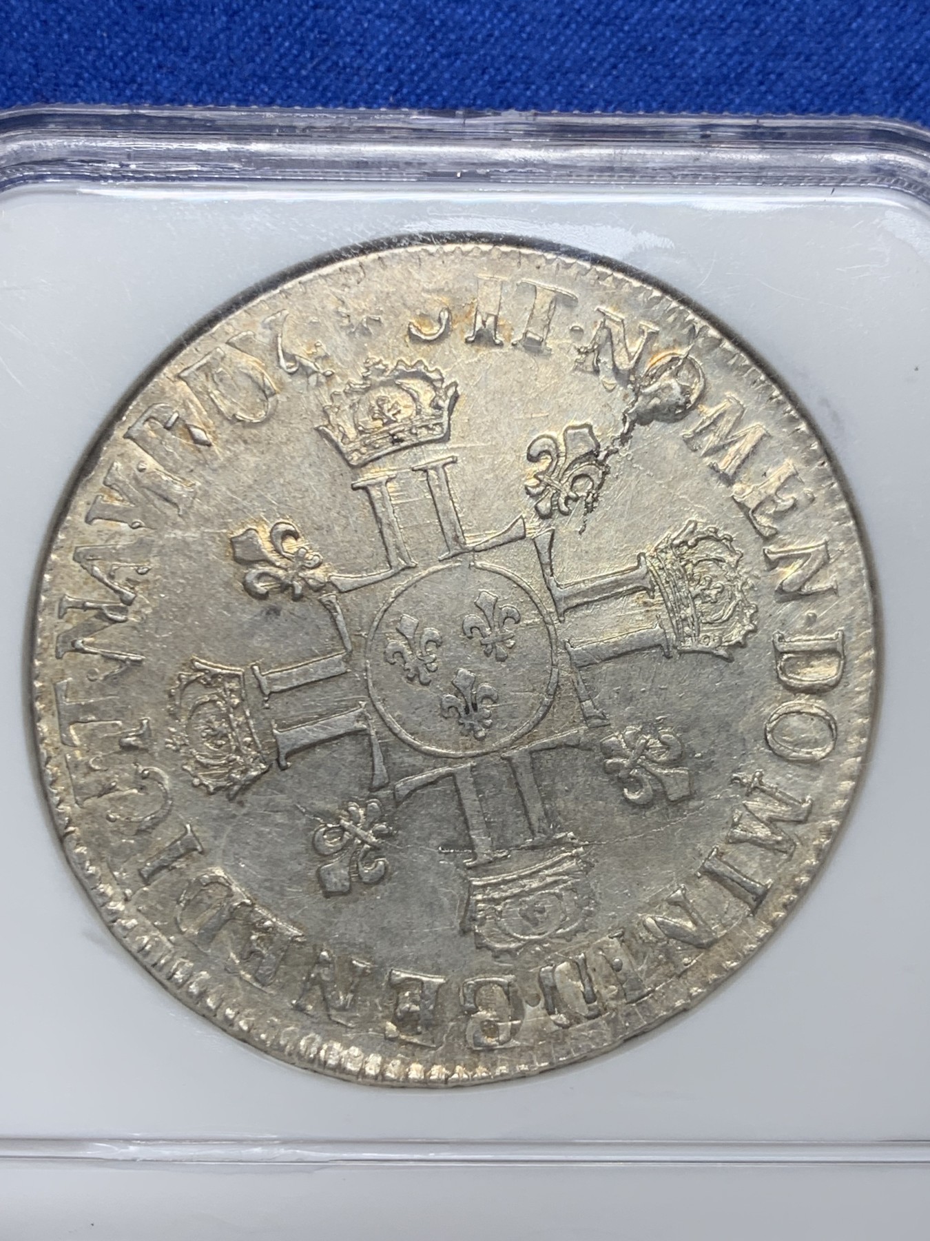 《竞宝斋》圣诞专辑  第二场  第228场 定制纪念章相赠 (全场顺丰包邮) NGC-MS58 法国 1704年 巴黎厂 珍稀度R2等级 路易十四 埃居大银币