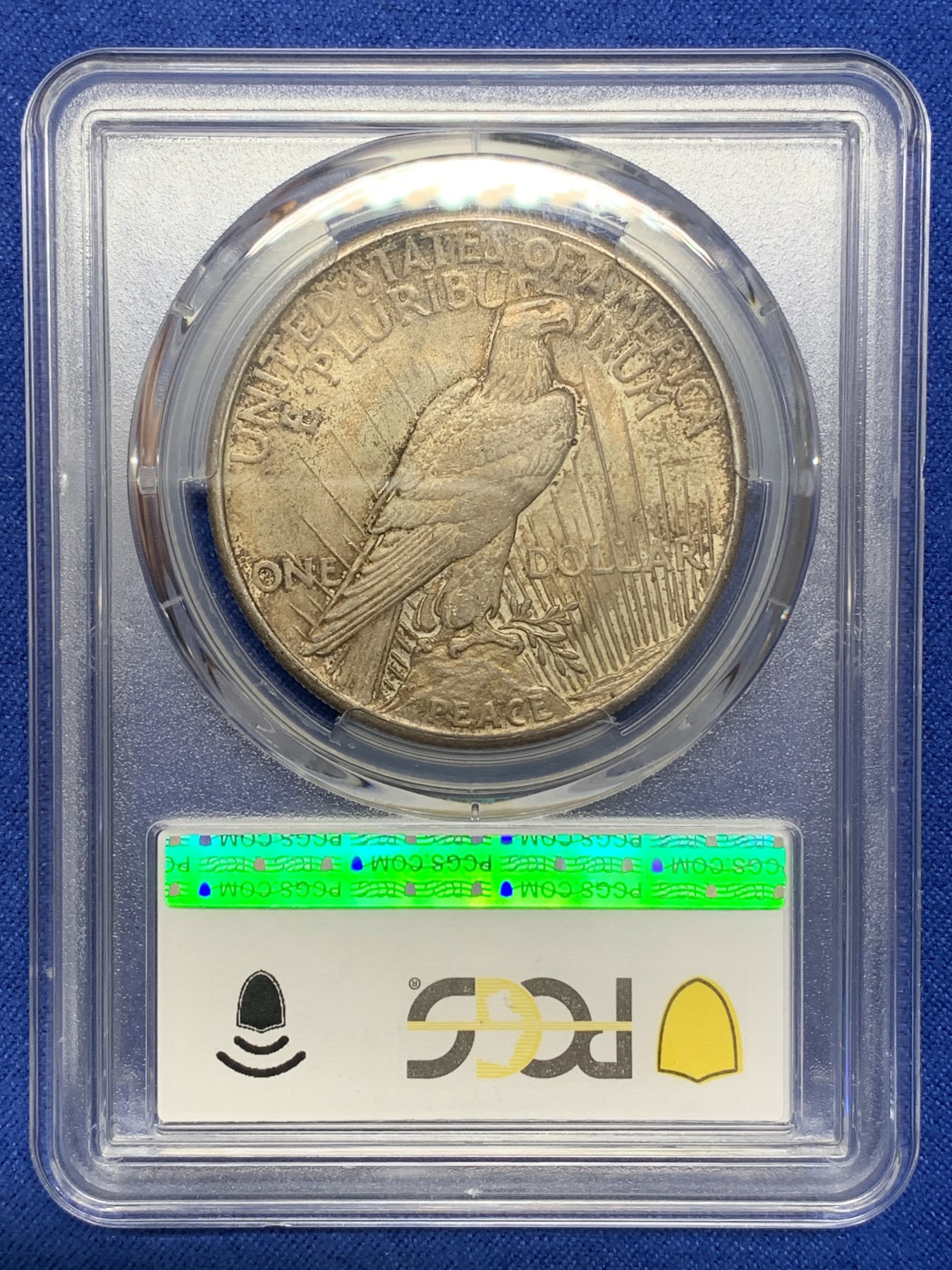 《竞宝斋》圣诞专辑  第二场  第228场 定制纪念章相赠 (全场顺丰包邮) PCGS-AU58 美国 1921年 1美元 和平币 首年高浮雕 和平币中的名誉品 原味包浆
