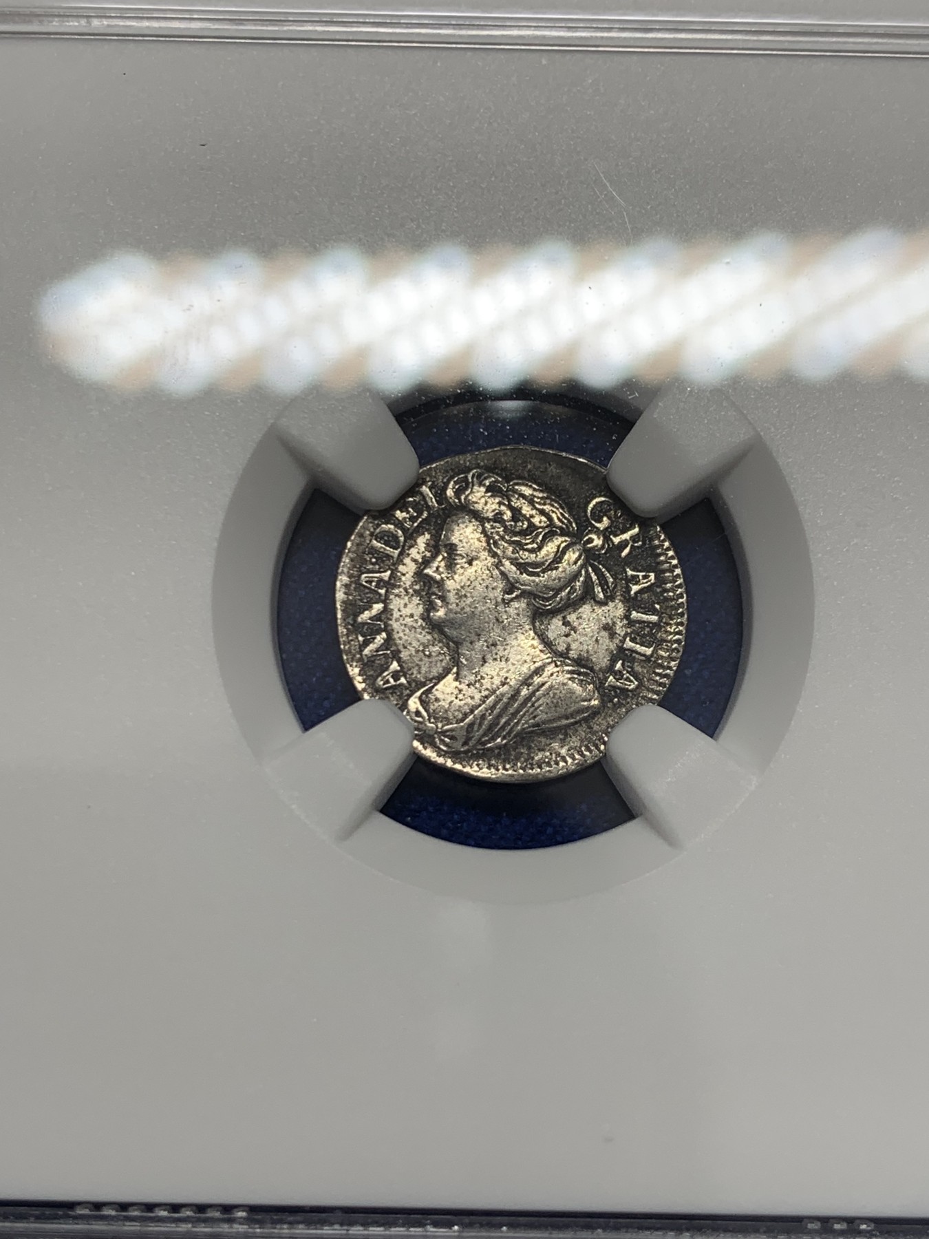 《竞宝斋》圣诞专辑  第二场  第228场 定制纪念章相赠 (全场顺丰包邮) 4枚一组 NGC 英国1709安妮女王濯足币，1P+2P+3P+4P面值，R级珍惜度