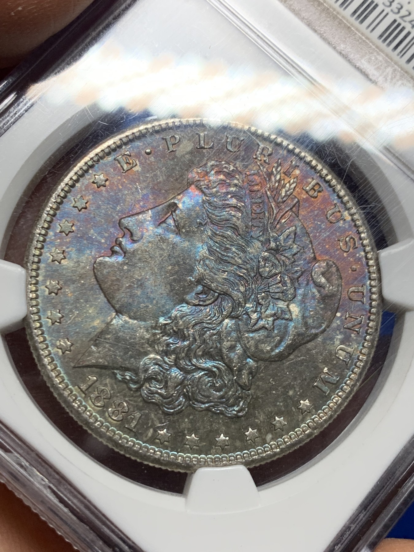 《竞宝斋》圣诞专辑  第二场  第228场 定制纪念章相赠 (全场顺丰包邮) NGC-MS66 美国 1881年 1美元摩根币 来自美国国库 摩根中高分、五彩、特殊标签都满足 一步到位的收藏