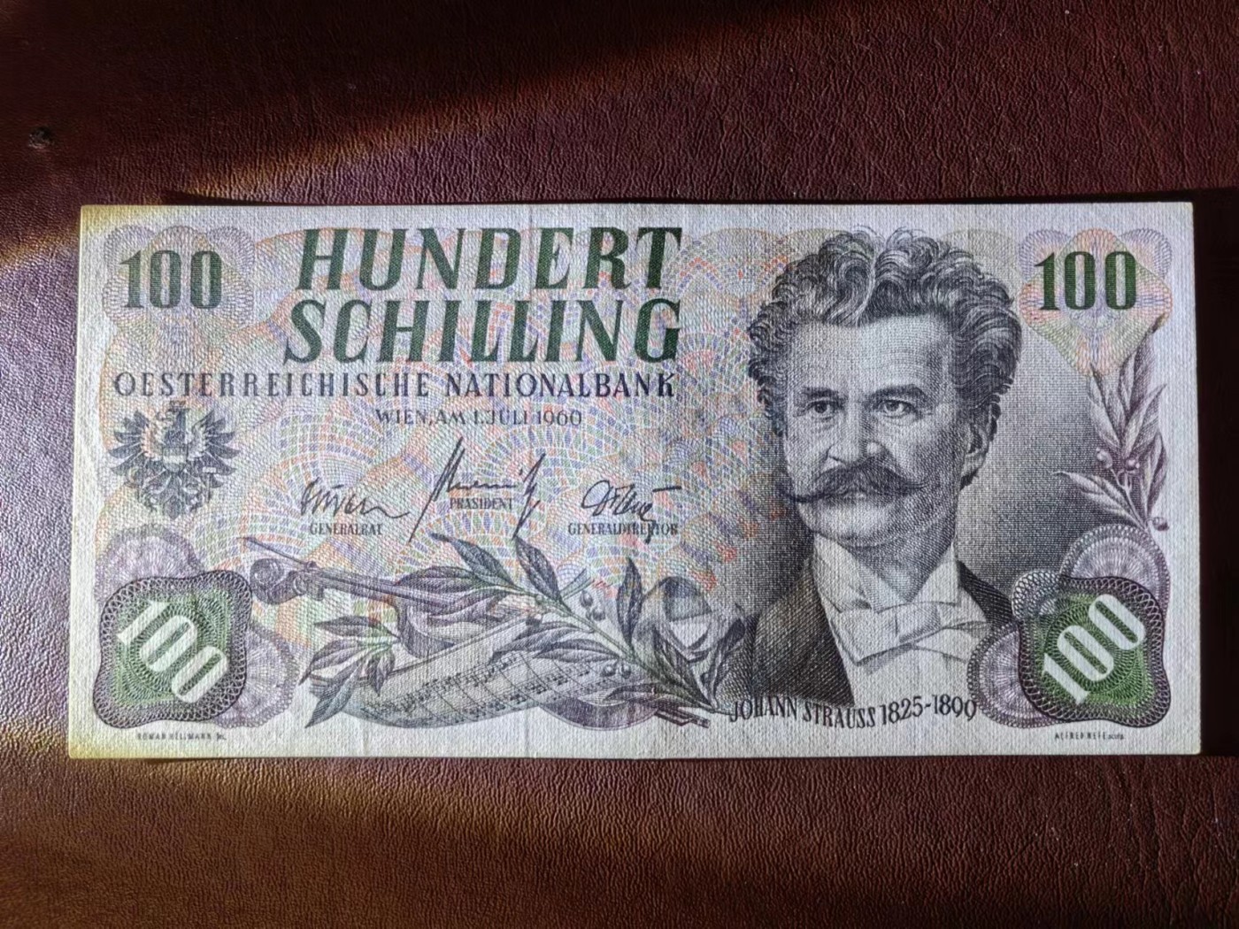 【Blue Auction】✨世界纸币精拍第410期【精】 奥地利 1960年100先令 斯特劳斯 XF-AU
