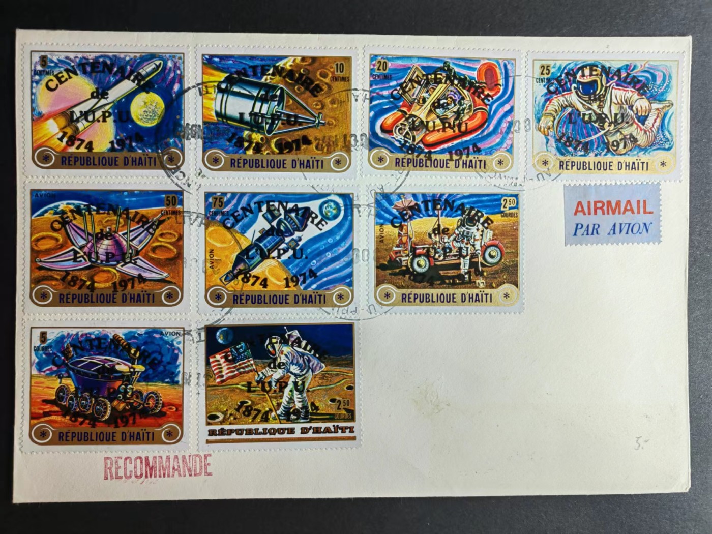 精选多國郵票品🔥⚡️🌞（拍卖场）专场 第④0️⃣场 海地1974 美国阿波罗登月（大型航空邮件）