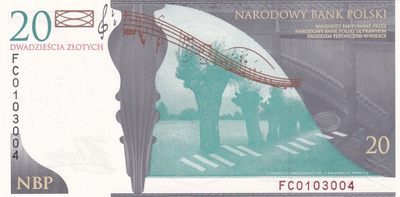 🌗乐淘淘世界纸币收藏拍卖 第36期🌓 【FC0103004】波兰2009年纸币 20兹罗提 肖邦纪念钞 原装册
