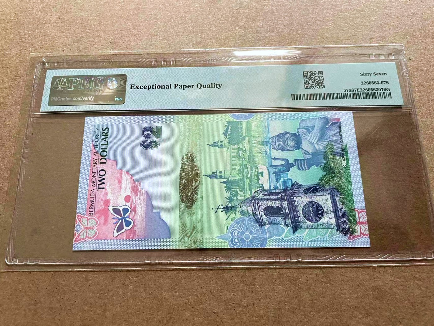 【Blue Auction】✨世界纸币精拍第410期【精】 【获奖钞无47 洋葱冠】百慕大 2009年2元 PMG67EPQ 高分 蓝鸟