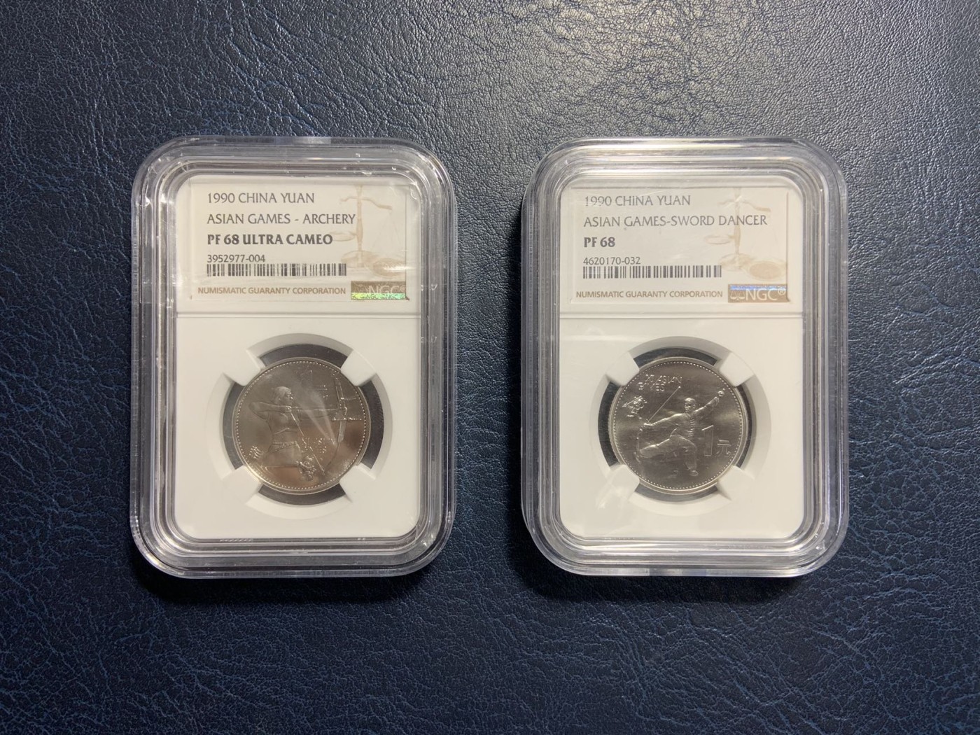 收藏联盟Quantum Auction 第314期拍卖  中国1990年亚运会武术比赛1元精制纪念币 NGC PF68 UC 有一枚无UC