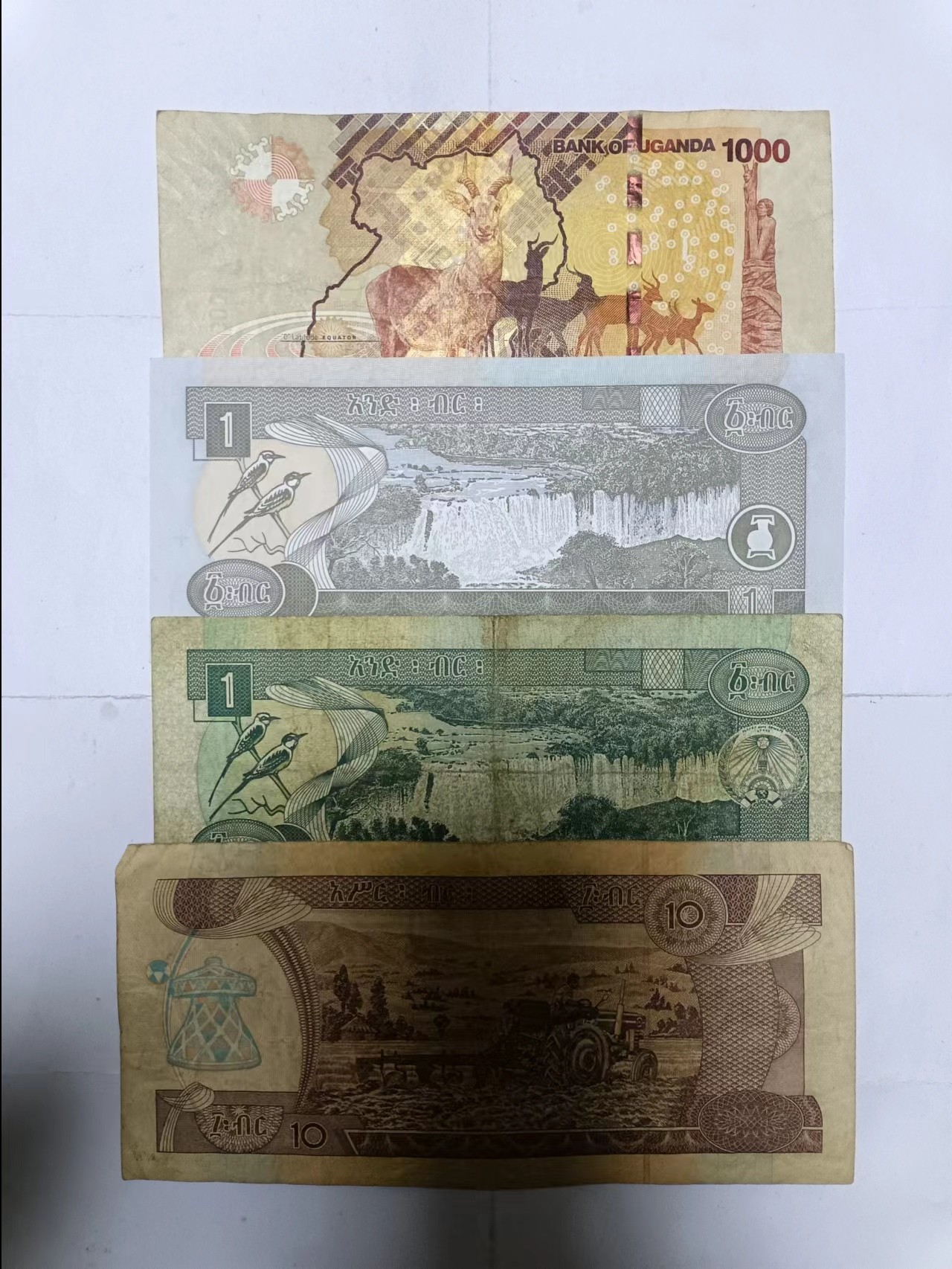【20231228】非全新纸币第102场 非洲国家4张纸币，有裂缝