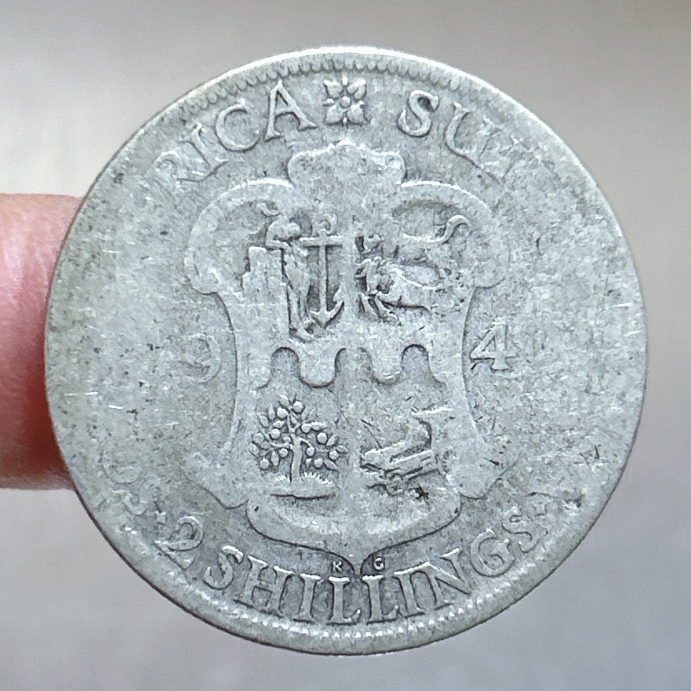 全场一元起拍 世界散币、银币专场 第50期 英属南非194X年2先令银币 乔治六世 重11.2g