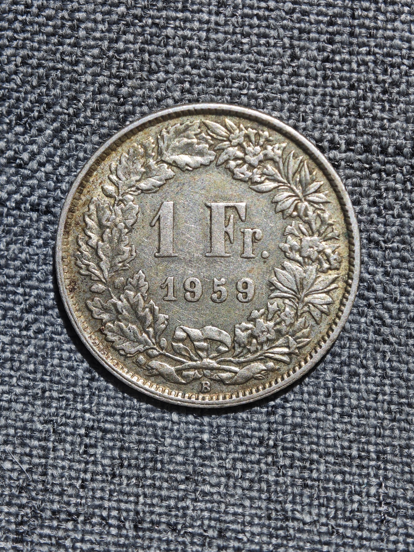 外国硬币收藏店第6期 瑞士1959年盾牌女神1法郎银币