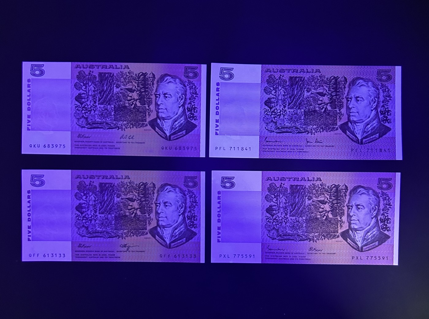 【丑猫1230】今晚6点整，自动快拍 70-91年澳洲四种签名unc*4