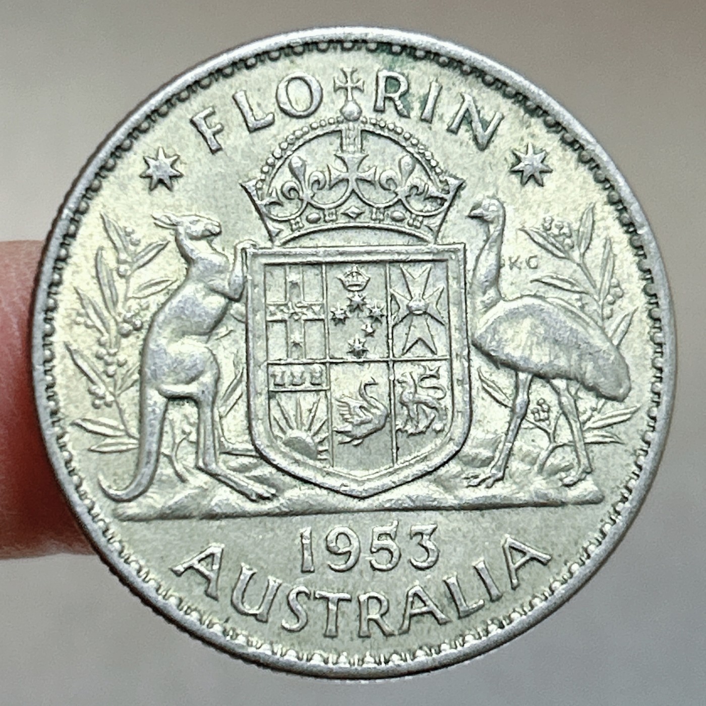 全场一元起拍 世界散币、银币专场 第50期 1953年澳大利亚1弗洛林银币 伊丽莎白二世 11.3g