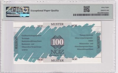 🌗乐淘淘世界纸币收藏拍卖 第36期🌓 德国DEU公司1993年测试钞 PMG68EPQ
