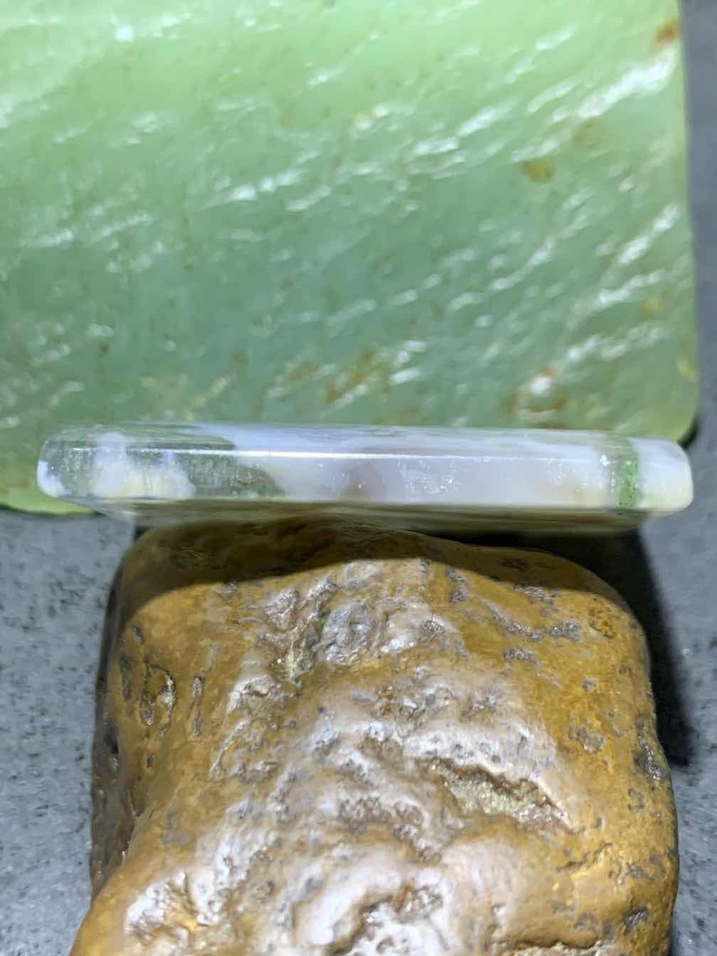 天然冰透高玉化水草玛瑙牌子一块
