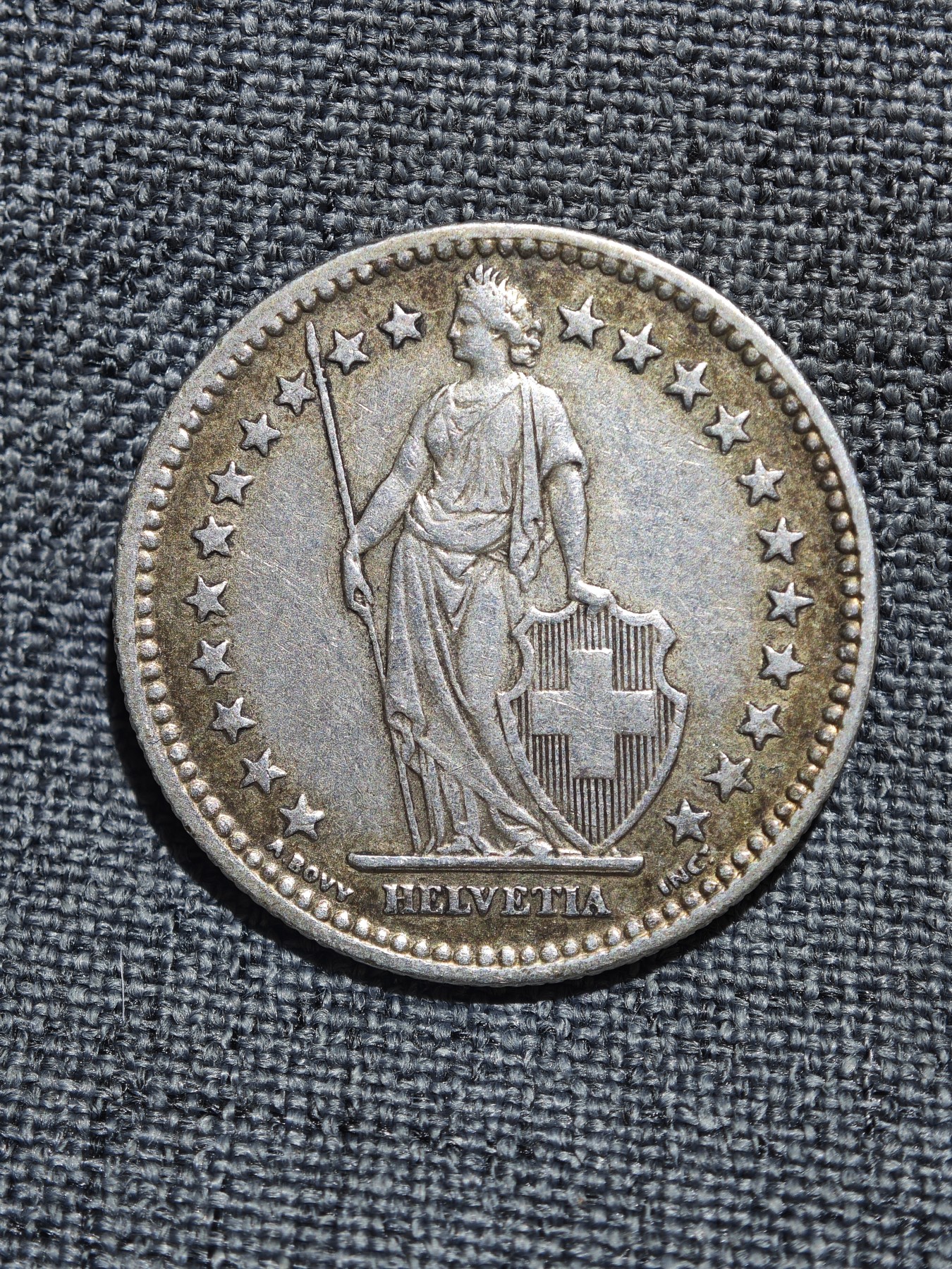 外国硬币收藏店第6期 瑞士1953年盾牌女神2法郎硬币