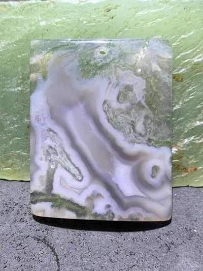 天然冰透高玉化水草玛瑙牌子一块 - 天然冰透高玉化水草玛瑙牌子一块