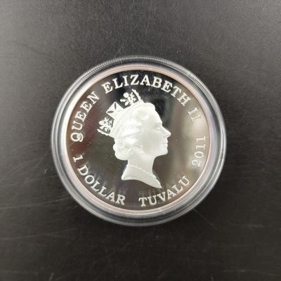 康怡轩钱币【图瓦卢+匈牙利+加拿大+白俄罗斯 纪念币专场】第251006期  2011年图瓦卢发行作曲家-弗朗茨·李斯特1盎司1元精制纪念银币 白斑