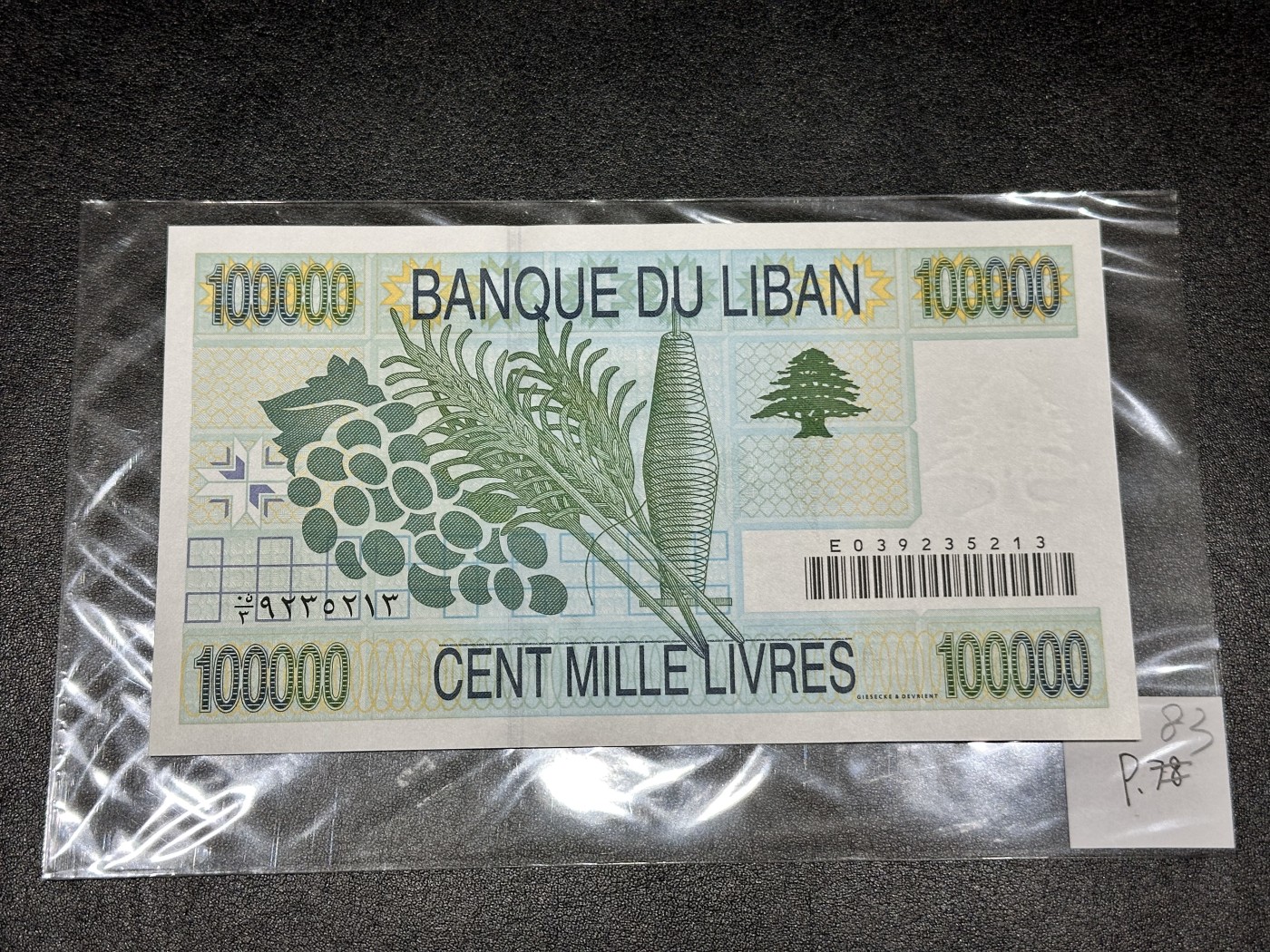 《外钞收藏家》第三百二十四期 地中海四国专场（土耳其/塞浦路斯/叙利亚/黎巴嫩） 黎巴嫩银行次版2001年10万镑（P83） 全新