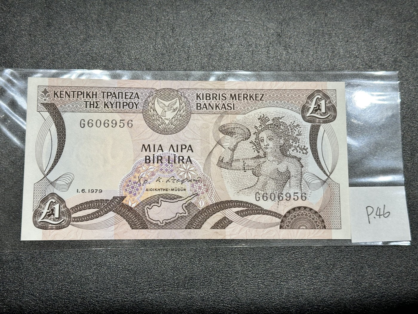 《外钞收藏家》第三百二十四期 地中海四国专场（土耳其/塞浦路斯/叙利亚/黎巴嫩） 塞浦路斯1979年1镑（P46）全新