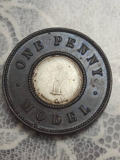 燕姐换藏第72拍 英国1848年双色币一便士银芯铜圈