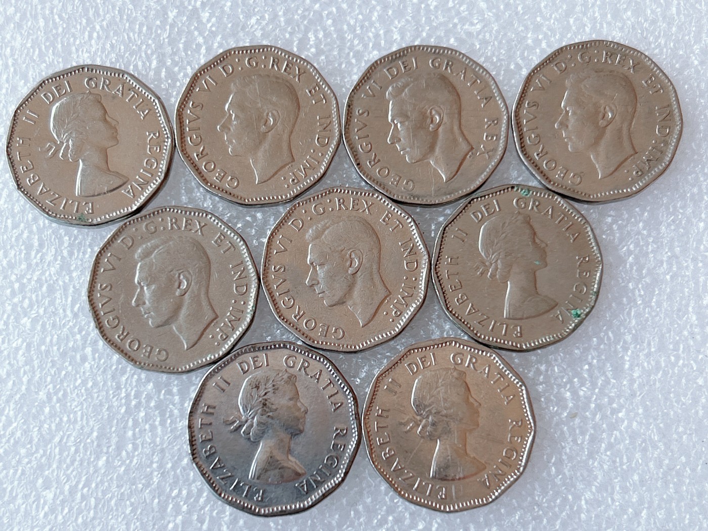 全场一元起拍 世界散币、银币专场 第50期 加拿大联邦海狸5分 9枚