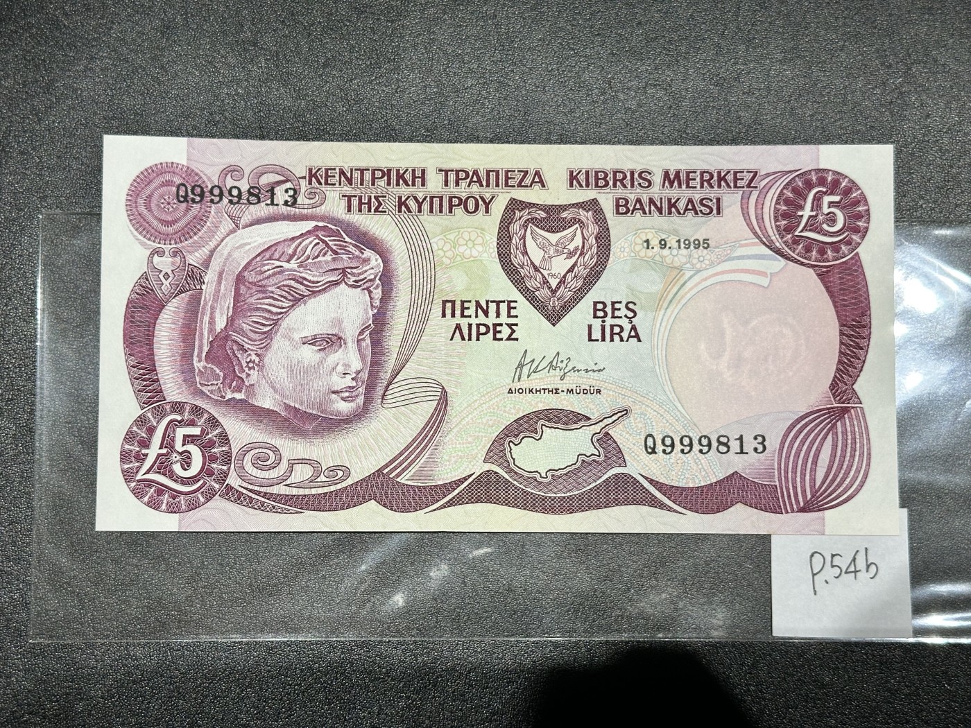 《外钞收藏家》第三百二十四期 地中海四国专场（土耳其/塞浦路斯/叙利亚/黎巴嫩） 塞浦路斯1995年5镑（P54）全新