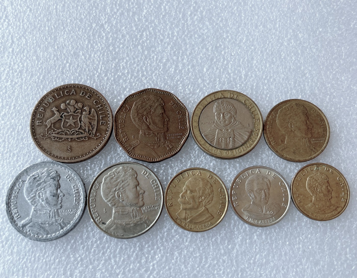 全场一元起拍 世界散币、银币专场 第50期 智利硬币9枚 无重复