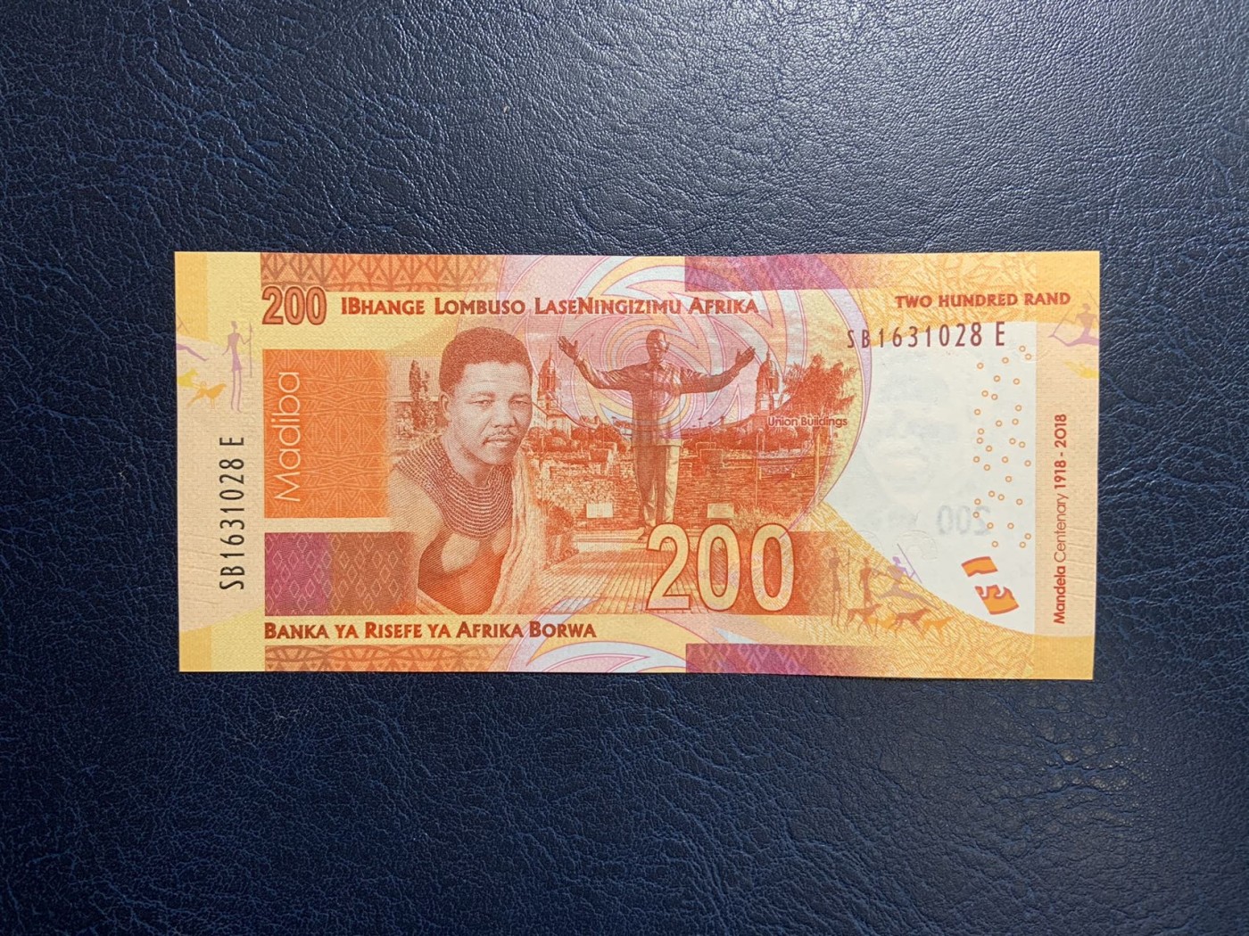 收藏联盟Quantum Auction 第314期拍卖  南非2018年200兰特曼德拉诞辰纪念钞 品相全新UNC 号码无47