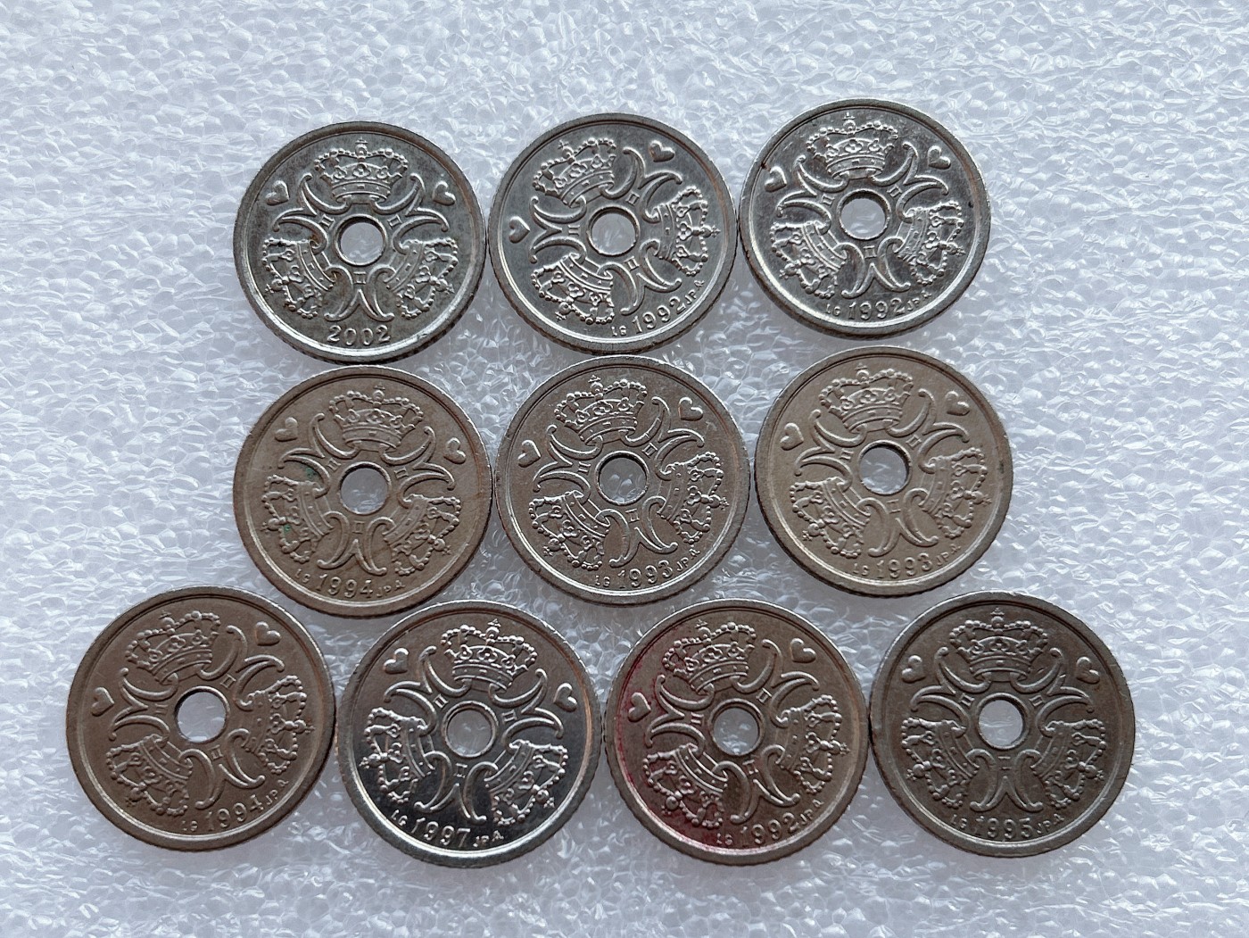 全场一元起拍 世界散币、银币专场 第50期 丹麦王国玛格丽特二世1克朗镍币 10枚