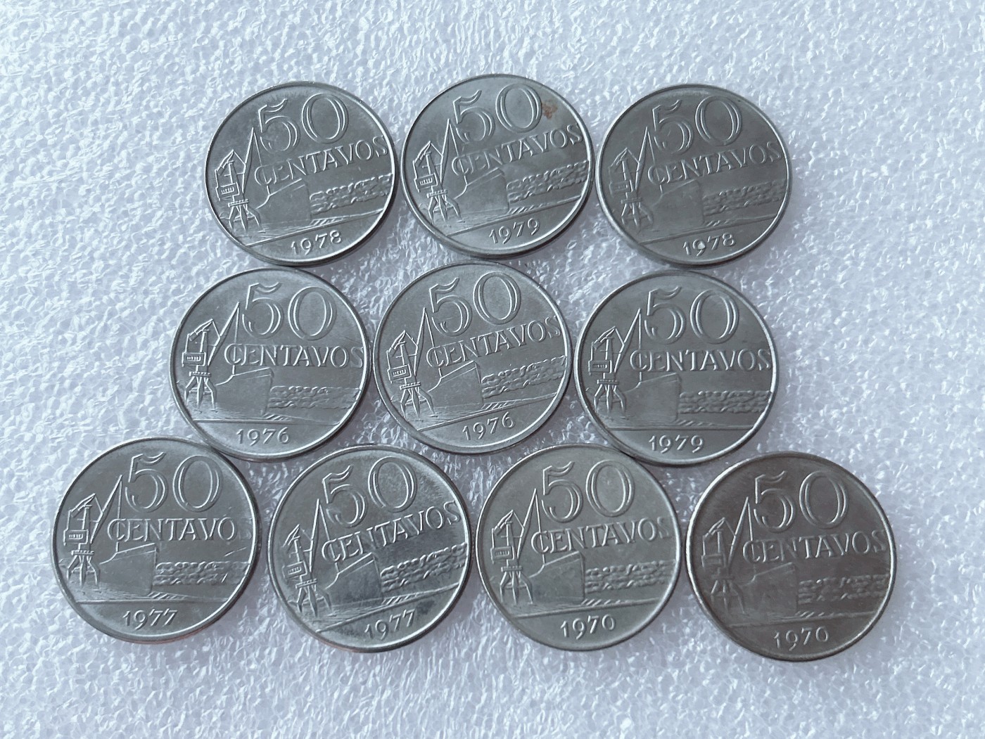 全场一元起拍 世界散币、银币专场 第50期 巴西70年代50分 货船起重机.自由女神 10枚