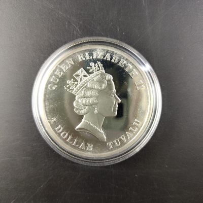 康怡轩钱币【图瓦卢+匈牙利+加拿大+白俄罗斯 纪念币专场】第251006期  2011年图瓦卢发行珊瑚1/2盎司1元彩色精制纪念银币